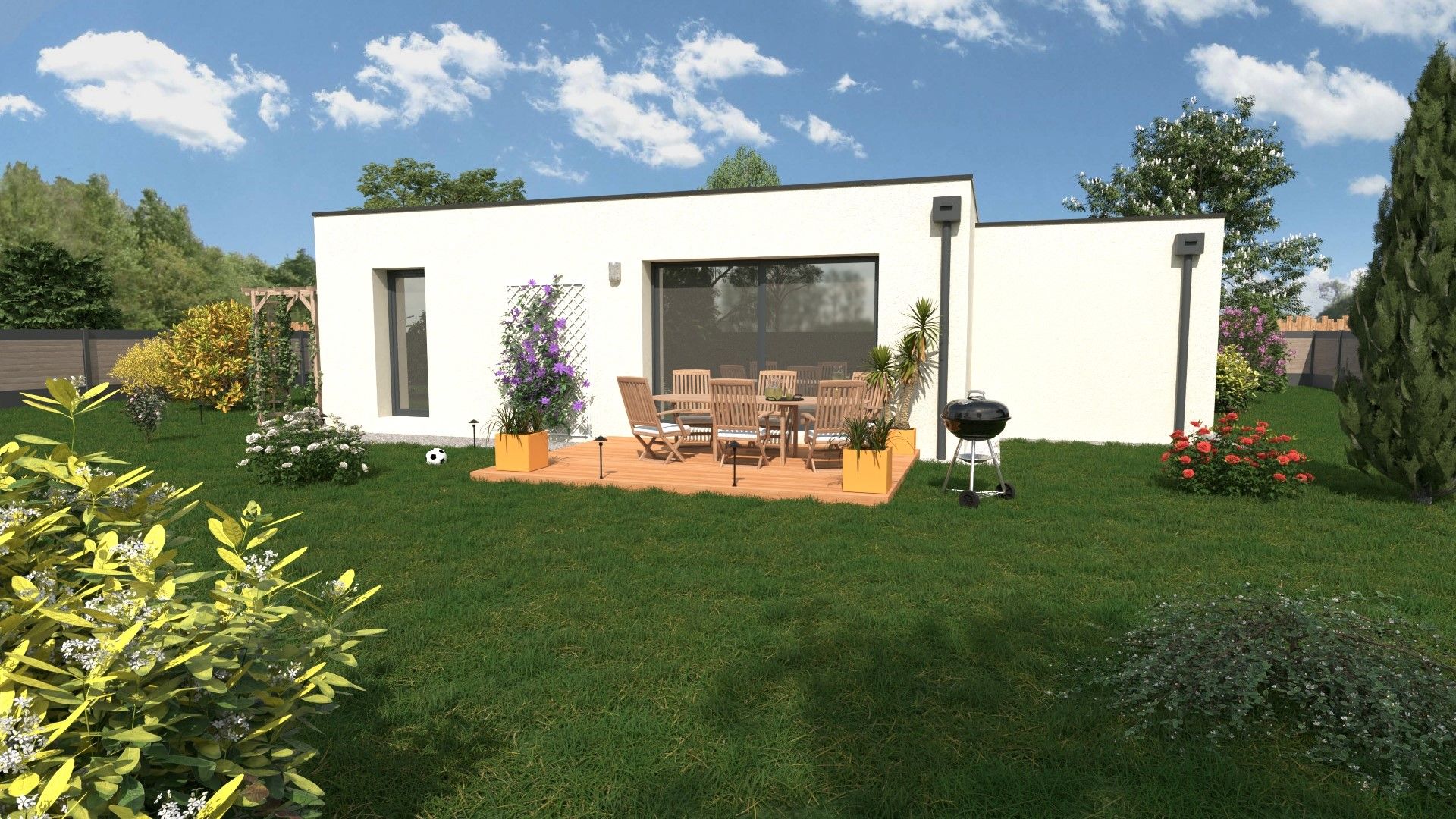 Plan de petite Maison 60 m2 plain-pied & prix | Maisons Bebium